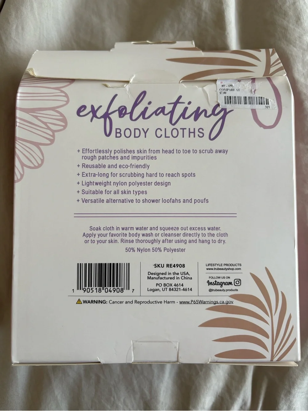 Exfoliating Body Cloths - Pink & Light Blue (Set of 3)